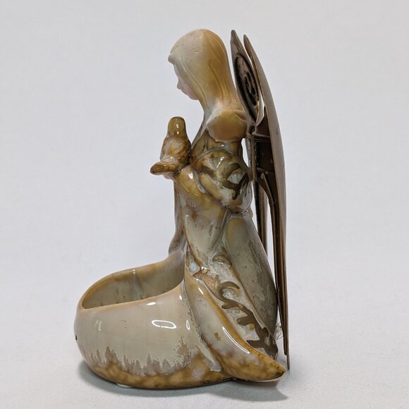 Yankee Candle Heavenly Angel Holding Dove Tealight Holder Ceramic Discontinued - Picture 2 of 4